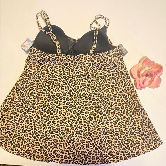 🛍️Swim Solutions Women’s Princess 👑 Seamed Tankini Top Animal Instinct Size:18 - Picture 7 of 7